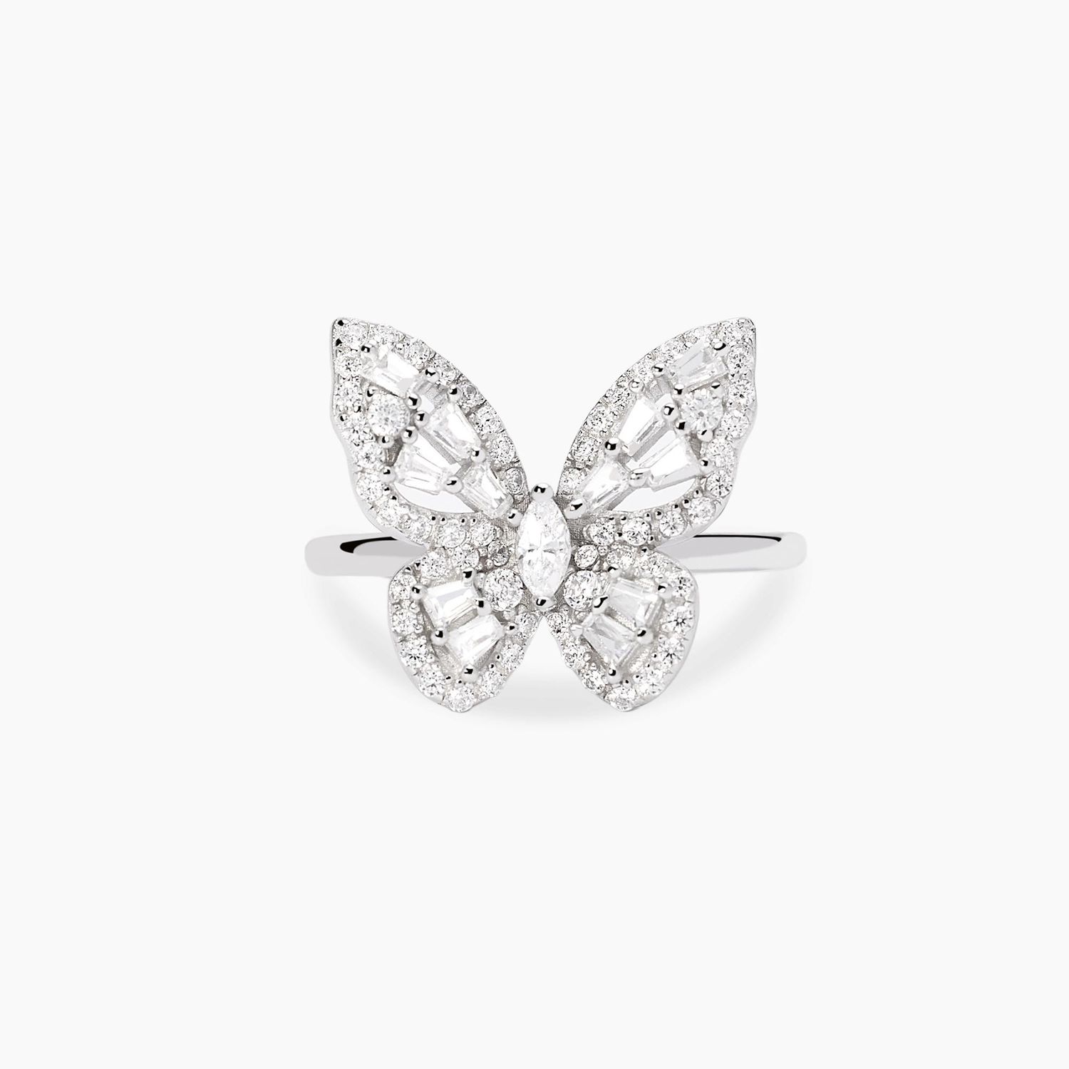 Anello in argento con farfalla in zirconi BATTITO D'ALI - Mabina Gioielli