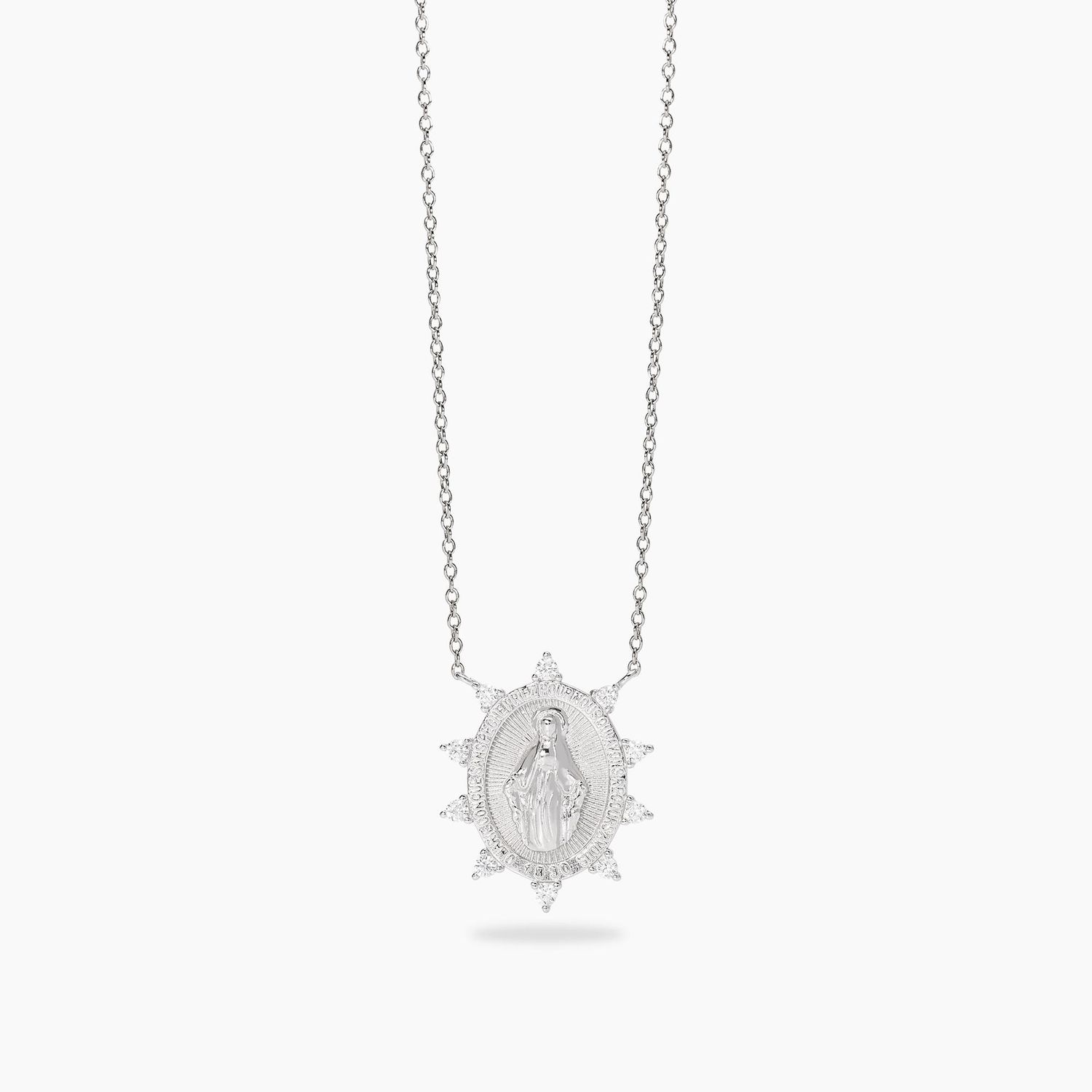 Girocollo in argento con ciondolo Madonnina PROTEGGIMI - Mabina Gioielli