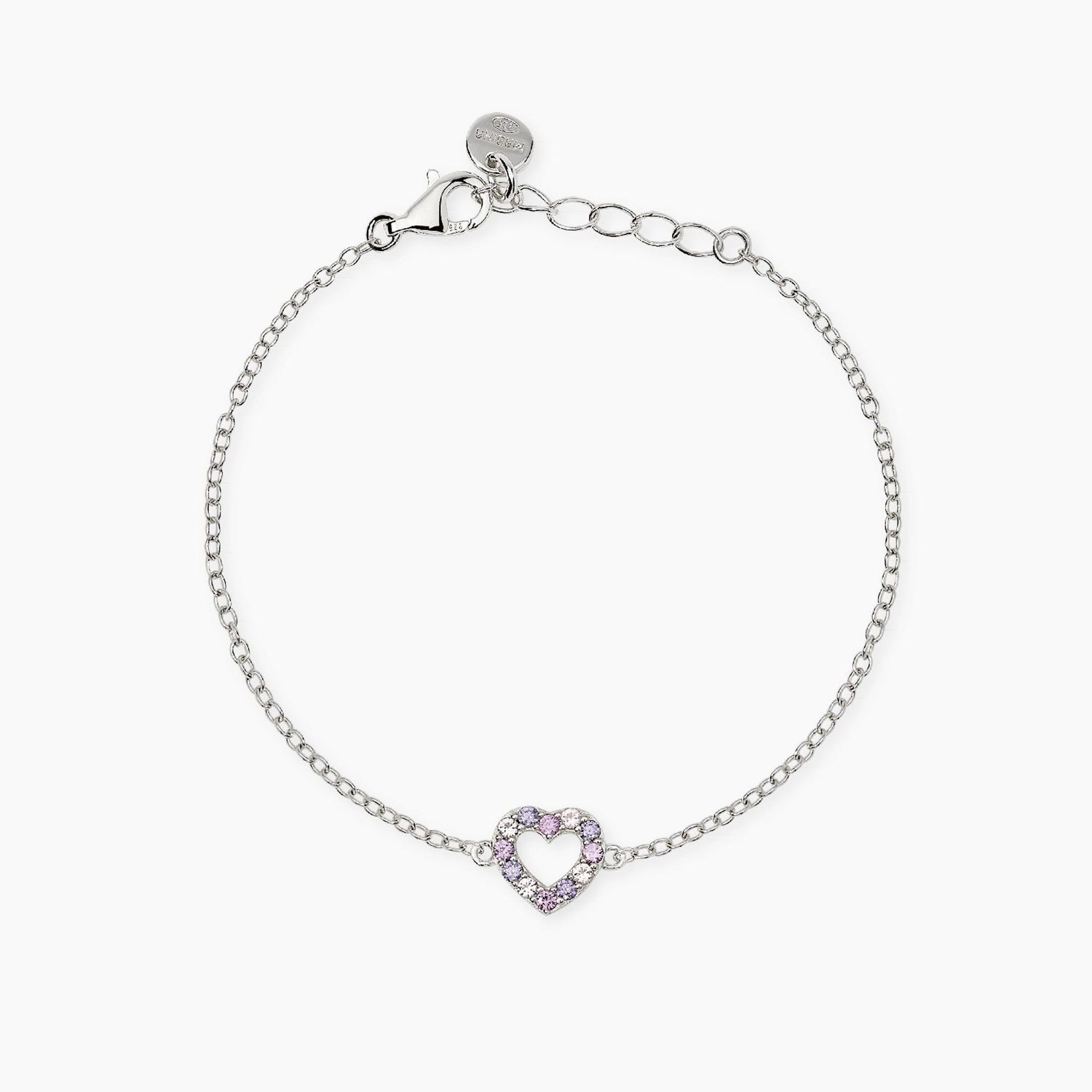 Bracciale bambina con cuore in tormaline sintetiche e zirconi AMORE GRANDE - Mabina Gioielli