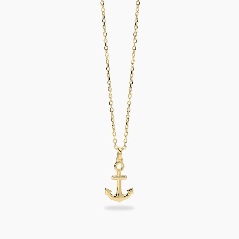 Collana in argento dorato con ancora da uomo NAVY RULE - Mabina Gioielli