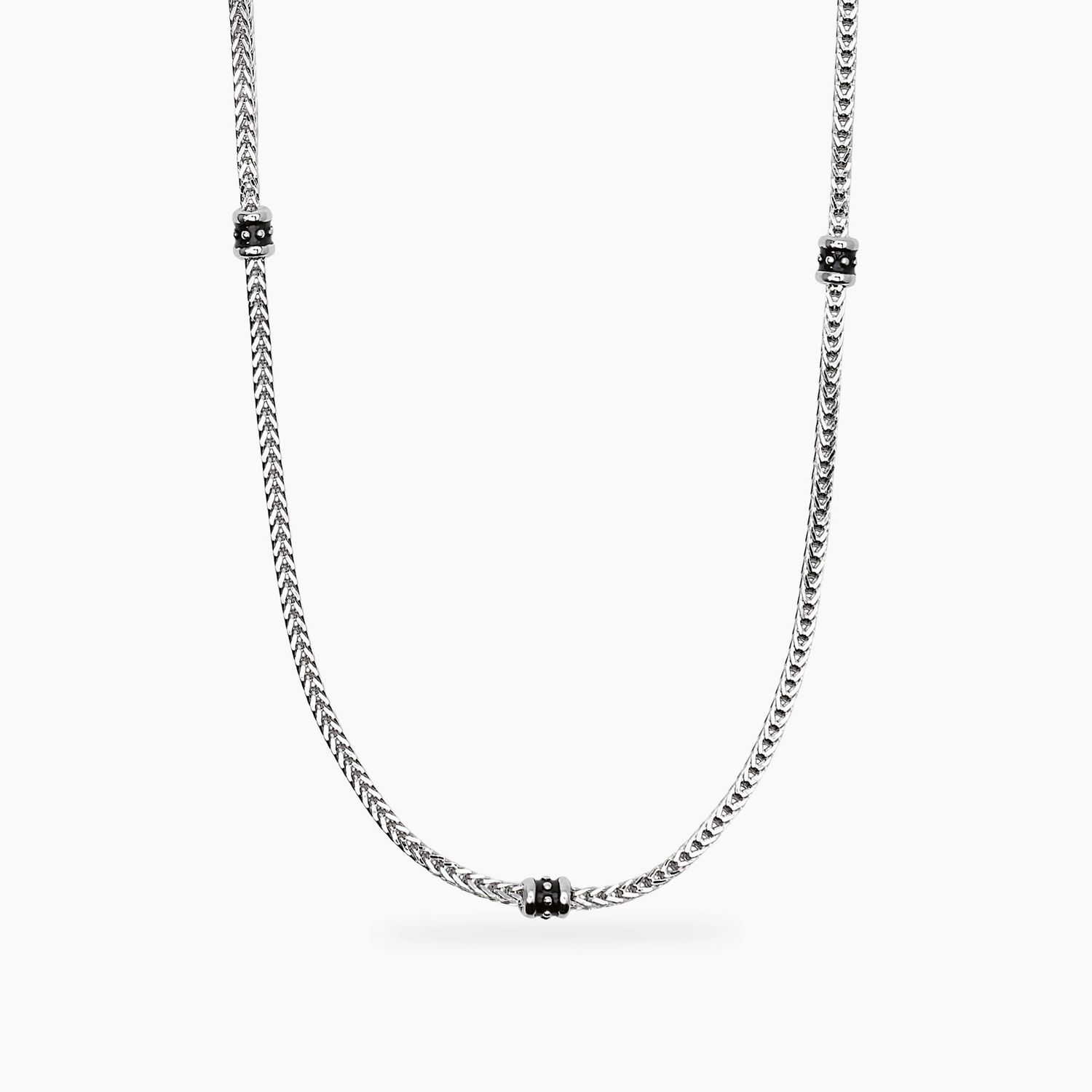 Collana da uomo in argento con catena foxtail STREET LIFE - Mabina Uomo