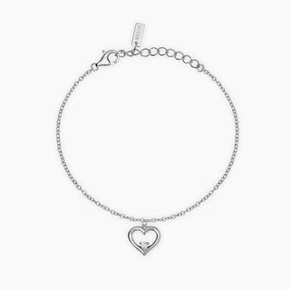 Bracciale con cuore e diamante lab-grown 0,06 carati  - MABINA My Diamond