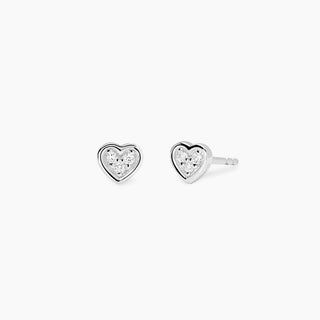 Orecchini cuore con diamanti lab-grown 0,015 carati  - MABINA My Diamond