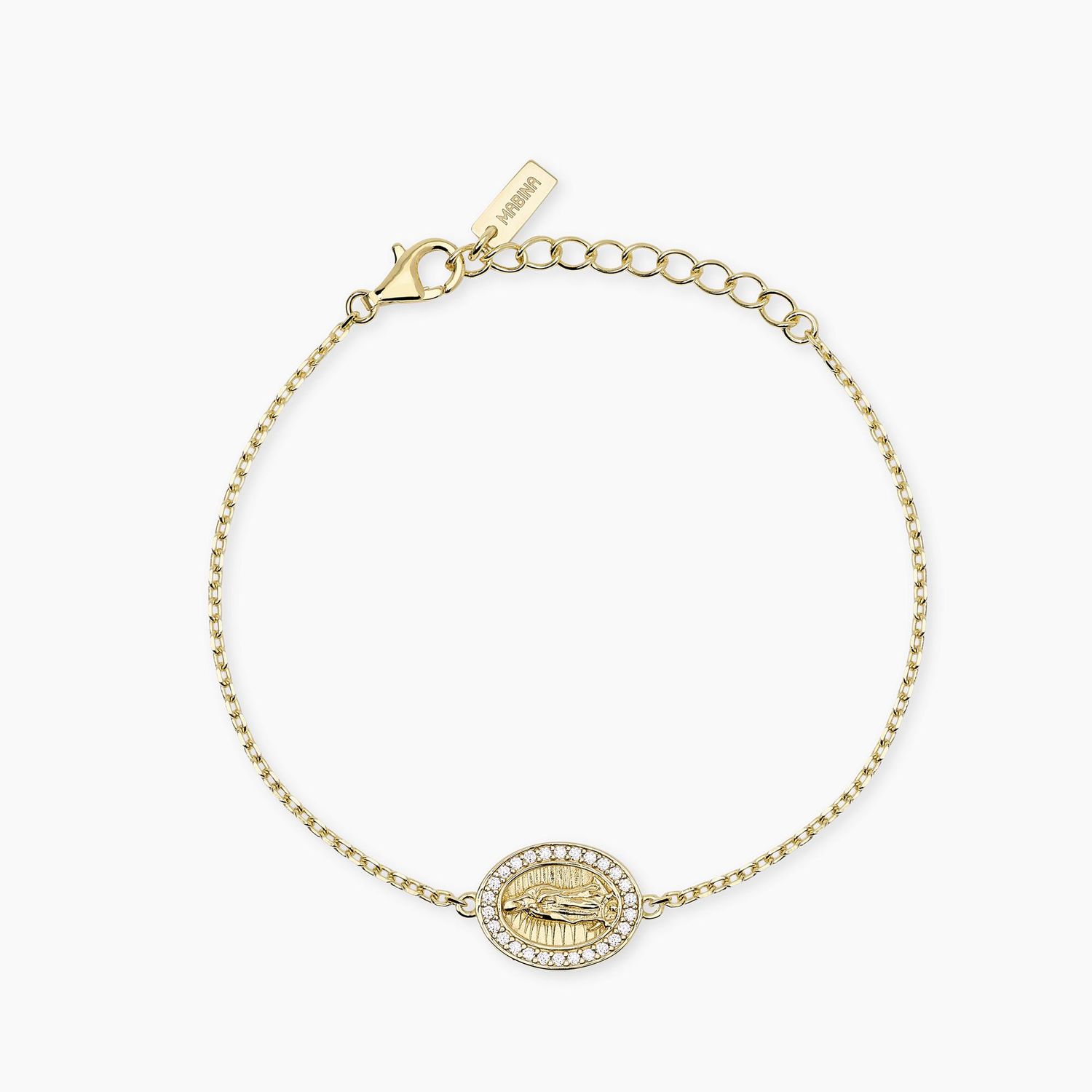 Bracciale in argento dorato con Madonnina LADY MADONNA - Mabina Gioielli
