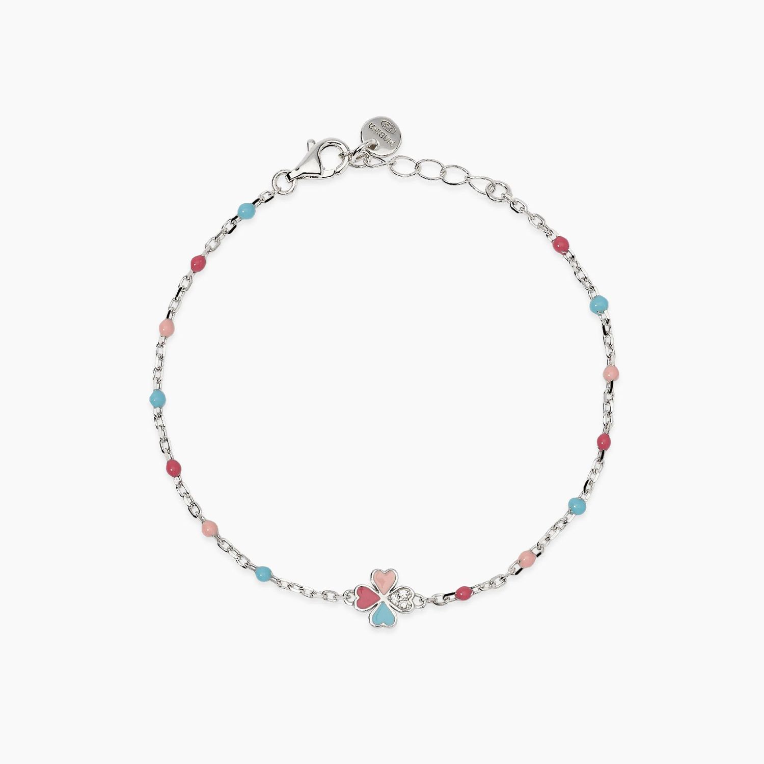 Bracciale multicolor bambina con quadrifoglio CERCAMI - Mabina Gioielli Bracciale multicolor bambina con quadrifoglio CERCAMI - Mabina Gioielli