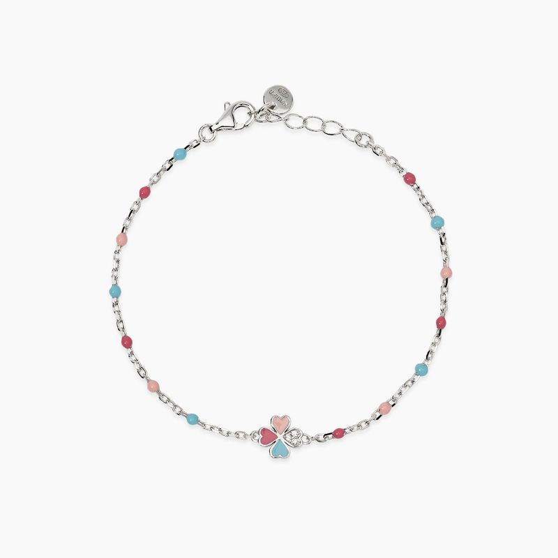 Bracciale multicolor bambina con quadrifoglio CERCAMI - Mabina Gioielli