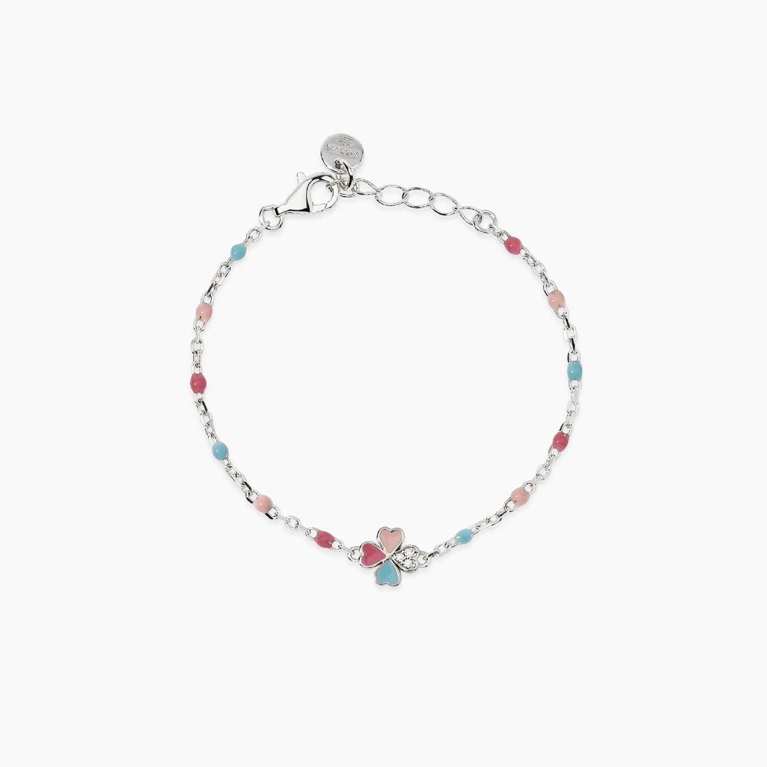 Bracciale baby multicolor con quadrifoglio CERCAMI - Mabina Gioielli