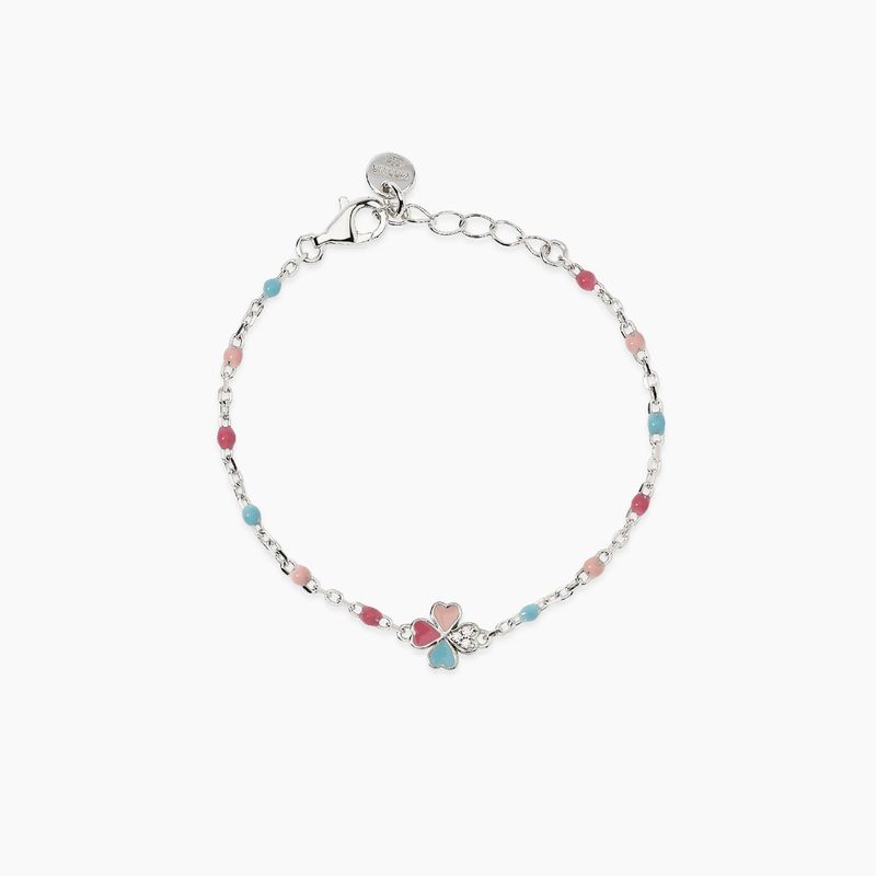 Bracciale baby multicolor con quadrifoglio CERCAMI - Mabina Gioielli