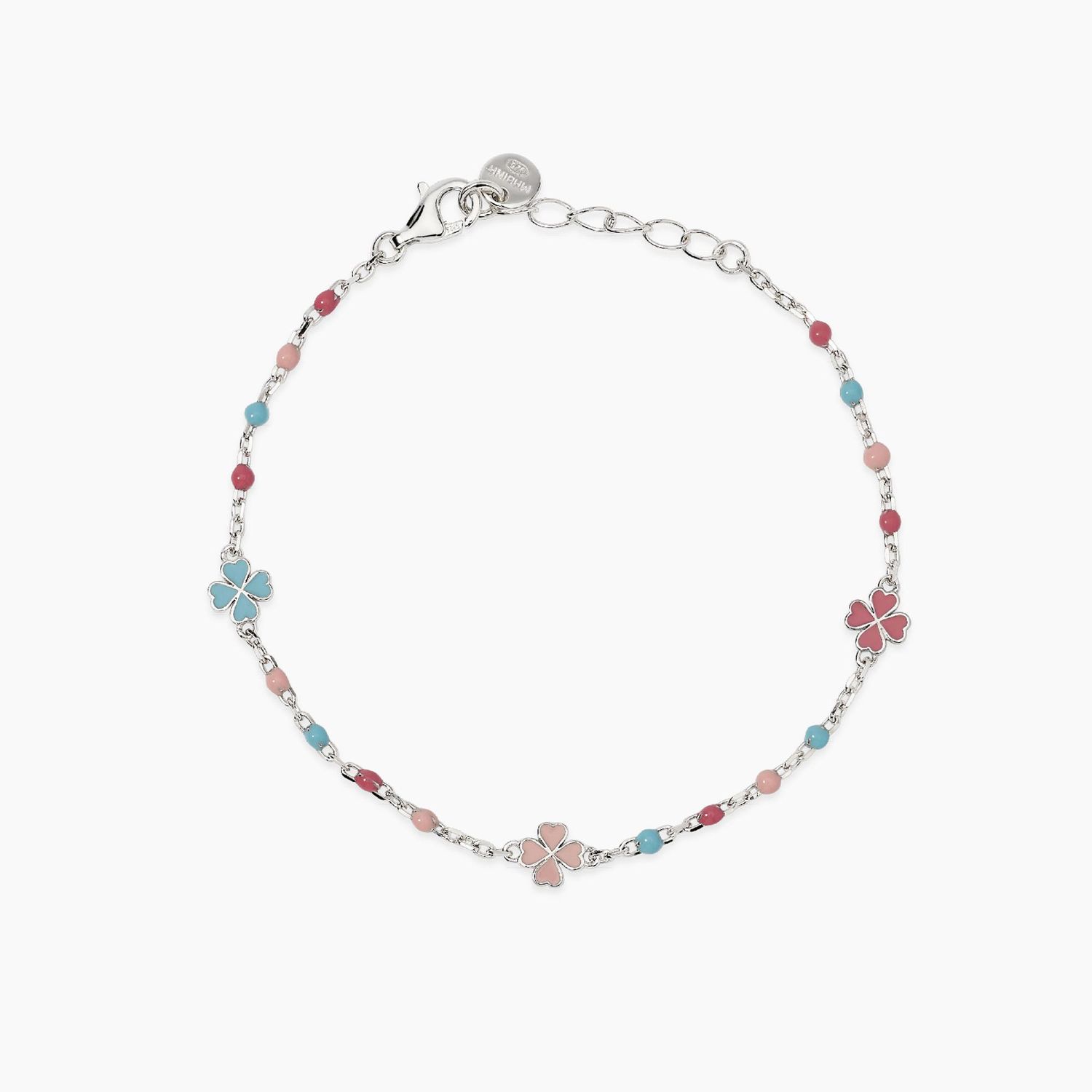 Bracciale baby multicolor con quadrifogli CERCAMI - Mabina Gioielli