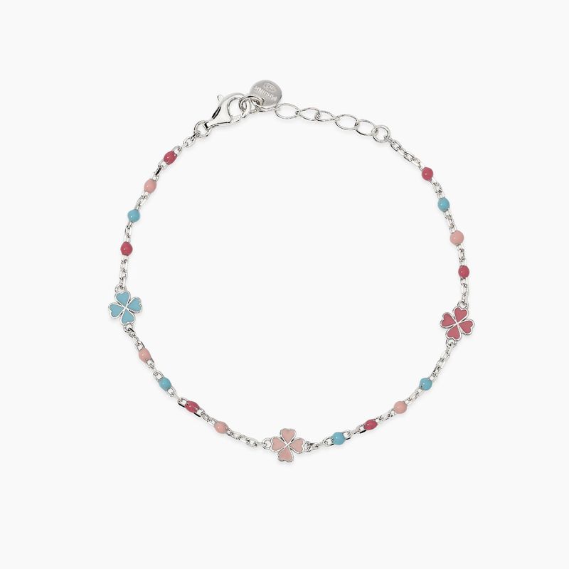 Bracciale baby multicolor con quadrifogli CERCAMI - Mabina Gioielli