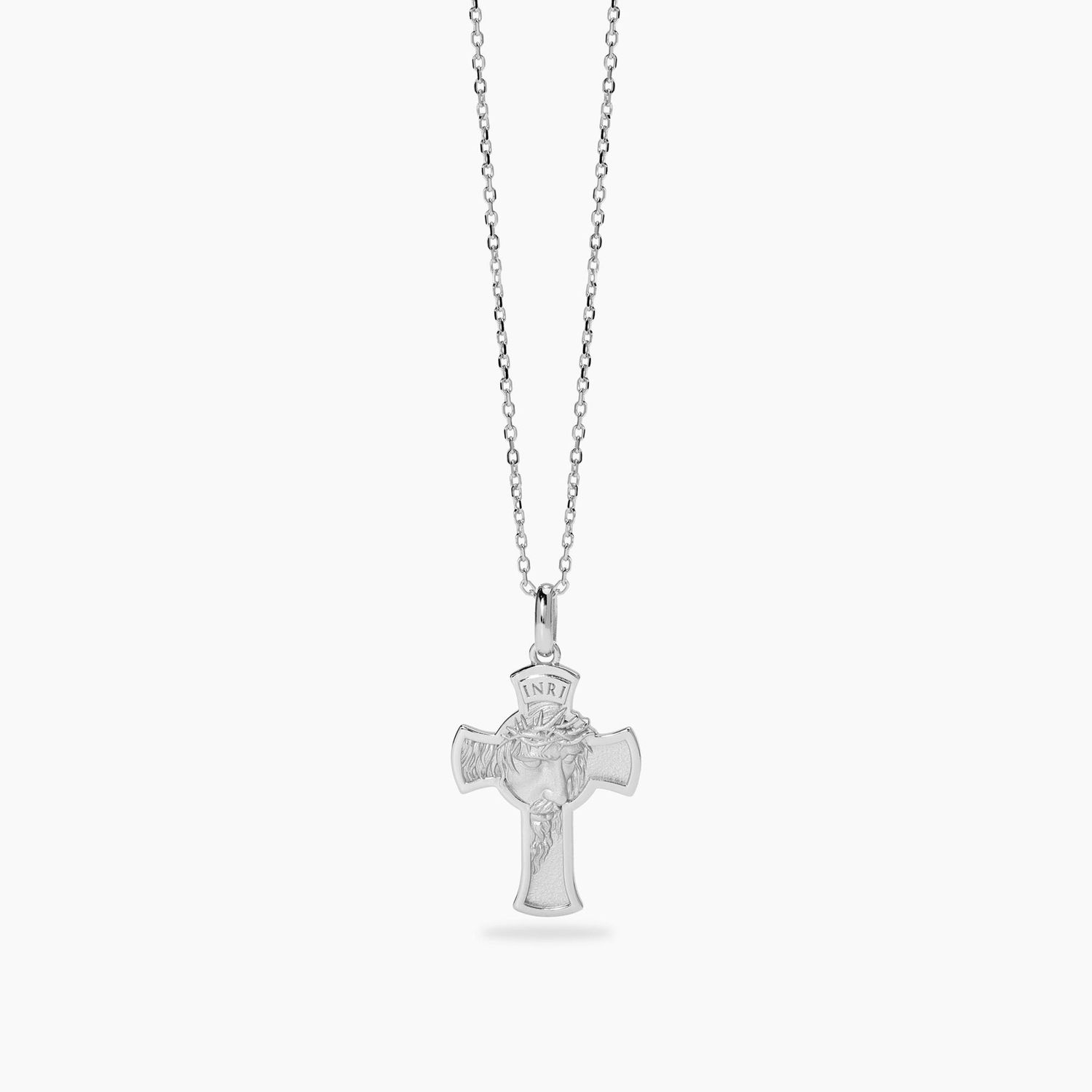 Collana da uomo in argento con pendente croce SACRUM -