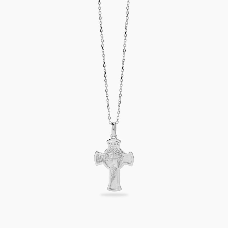 Collana da uomo in argento con pendente croce SACRUM -