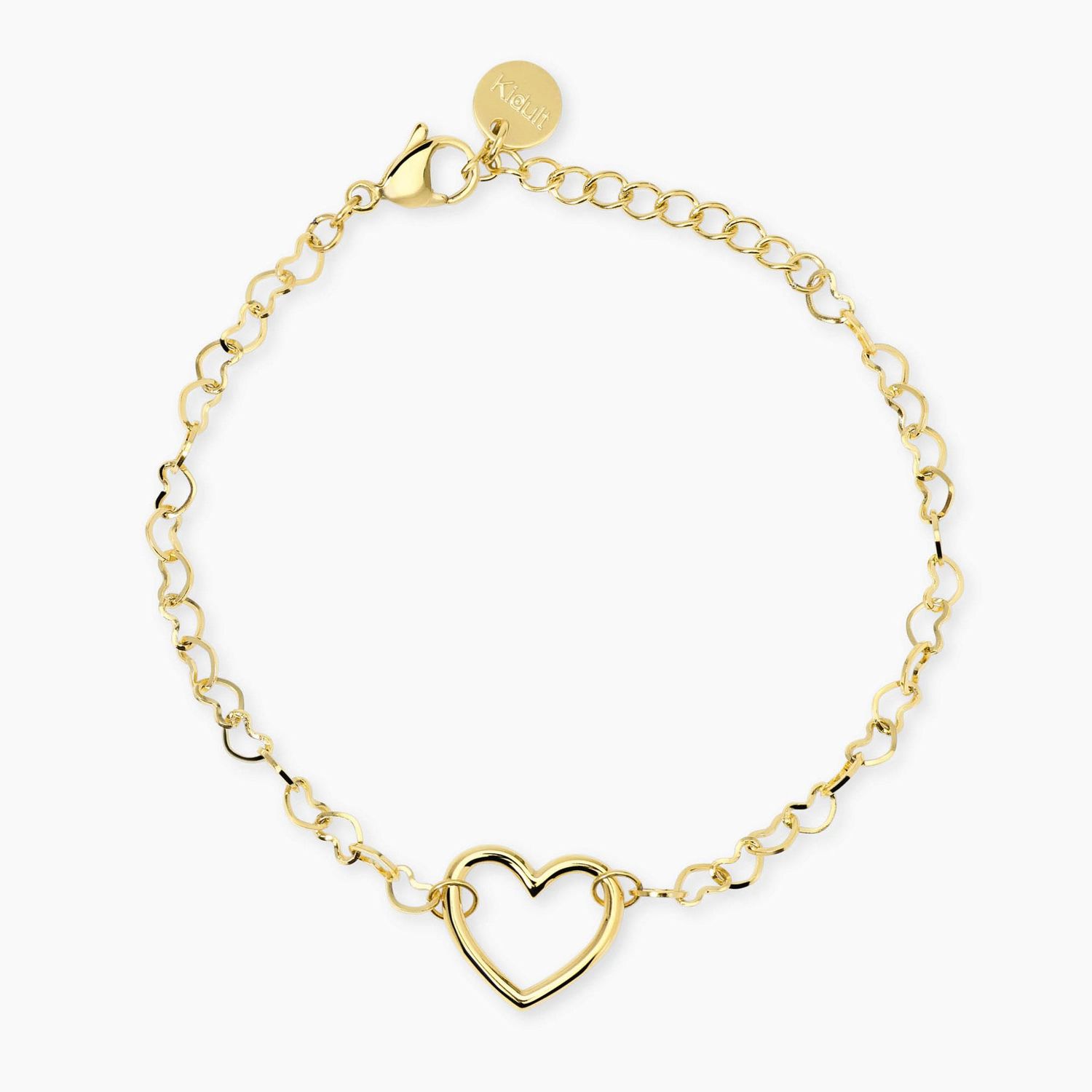 Bracciale cuore in acciaio dorato - Style 64 Kidult
