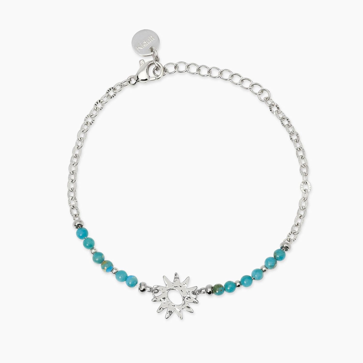 Bracciale con diaspro azzurro e sole - Style 68 Kidult