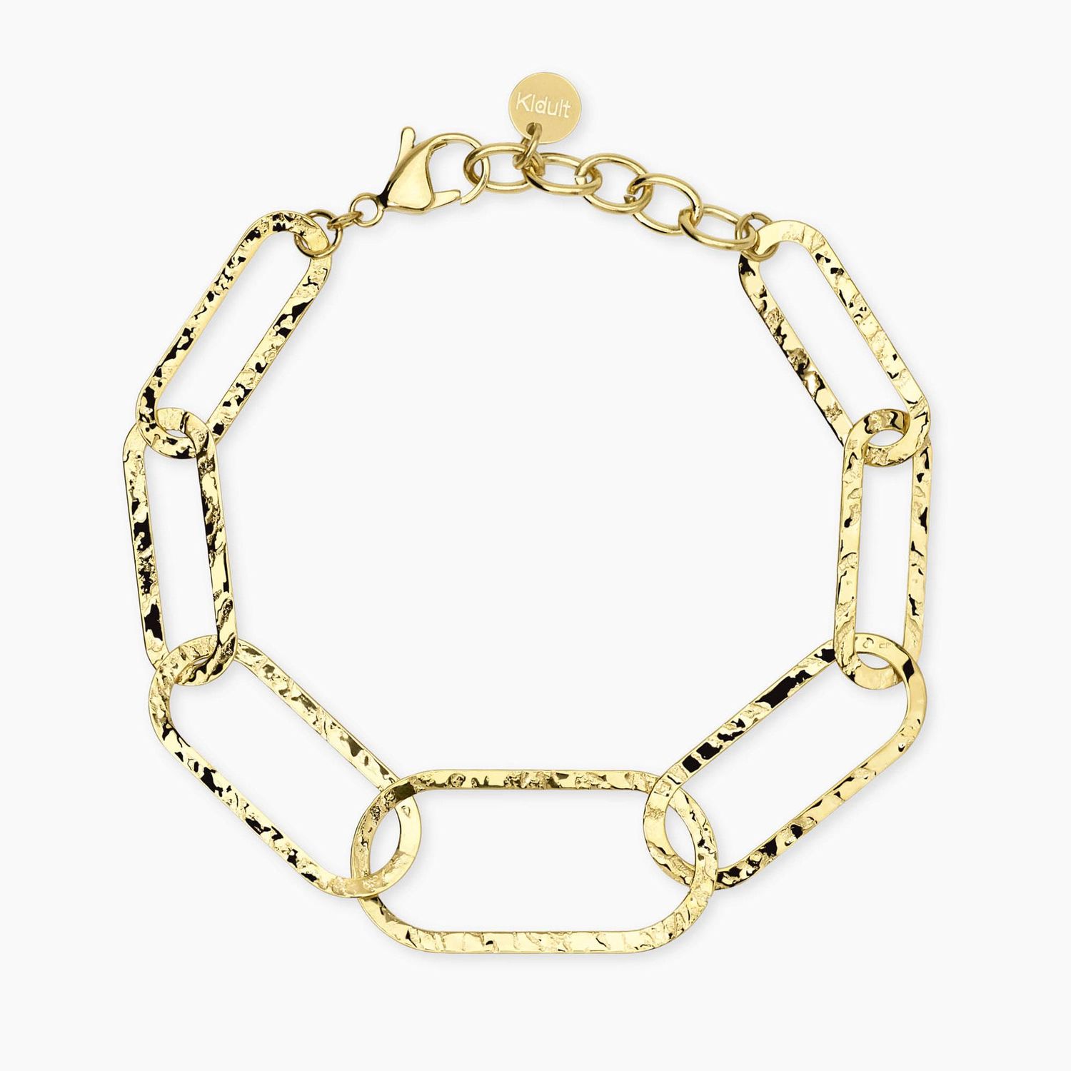 Bracciale con maglie dorate martellate - Style 83 Kidult Bracciale con maglie dorate martellate - Style 83 Kidult