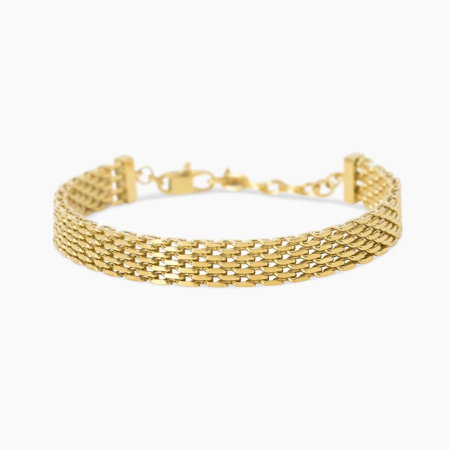 Bracciale regolabile dorato con catena mesh - Style 72 Kidult