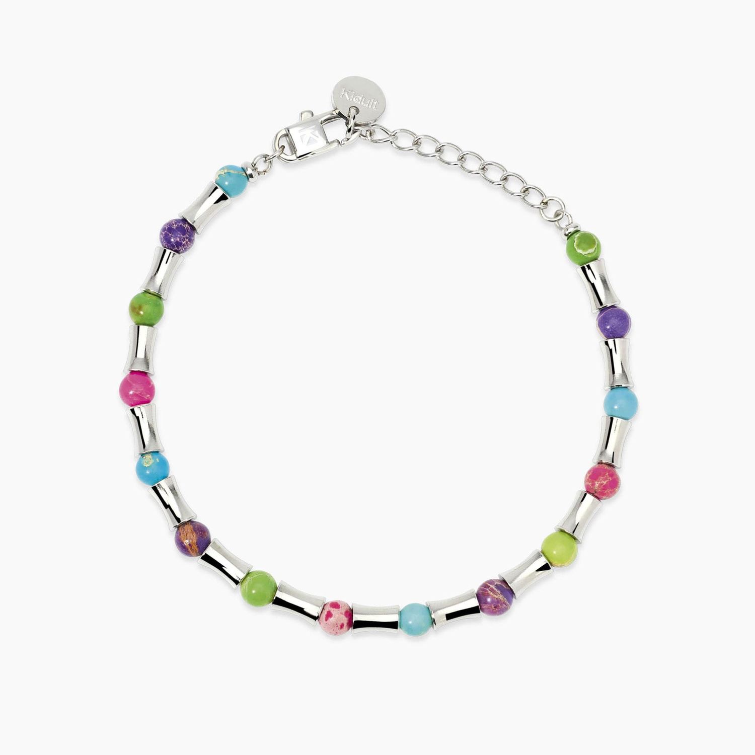 Bracciale con elementi bambù e diaspri multicolor - Style 79 Kidult Bracciale con elementi bambù e diaspri multicolor - Style 79 Kidult