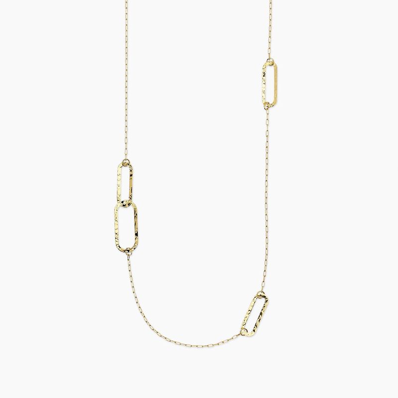 Collana dorata con maglie allungate martellate - Style 83 Kidult