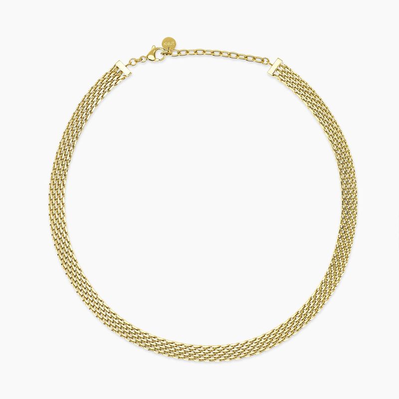 Girocollo regolabile dorato con catena mesh - Style 72 Kidult Girocollo regolabile dorato con catena mesh - Style 72 Kidult
