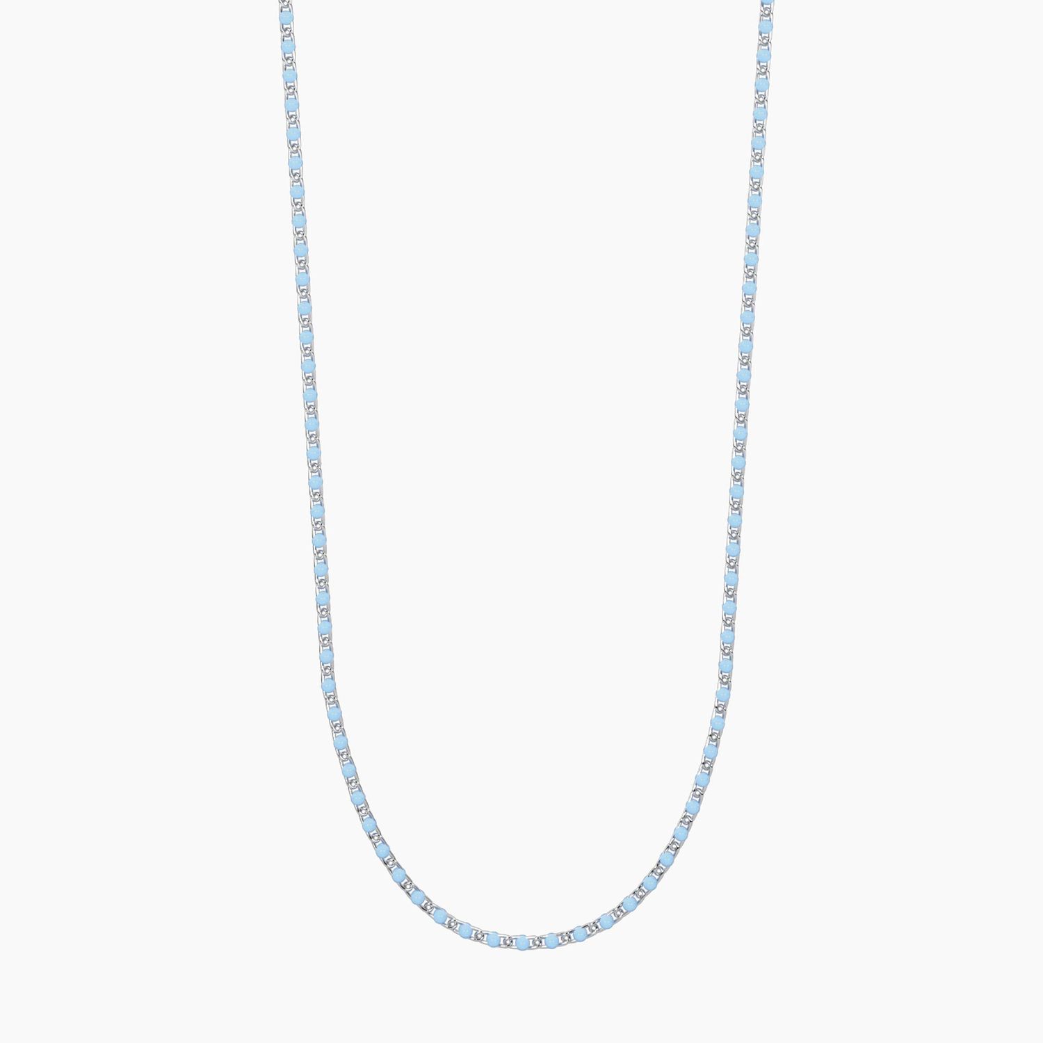 Girocollo componibile in acciaio smaltato azzurro - Pop corn Kidult