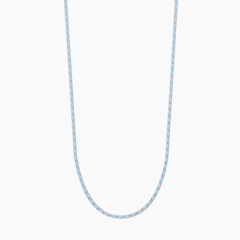 Girocollo componibile in acciaio smaltato azzurro - Pop corn Kidult