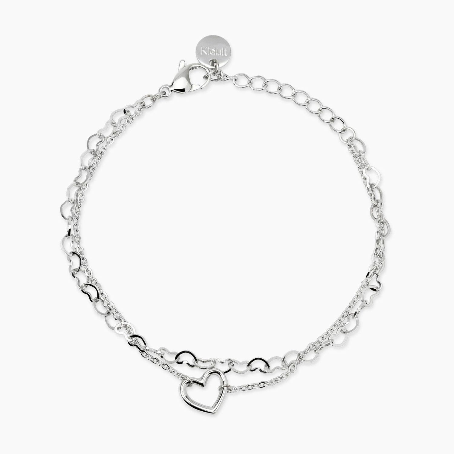 Bracciale doppia catena e cuore - Style 64 Kidult
