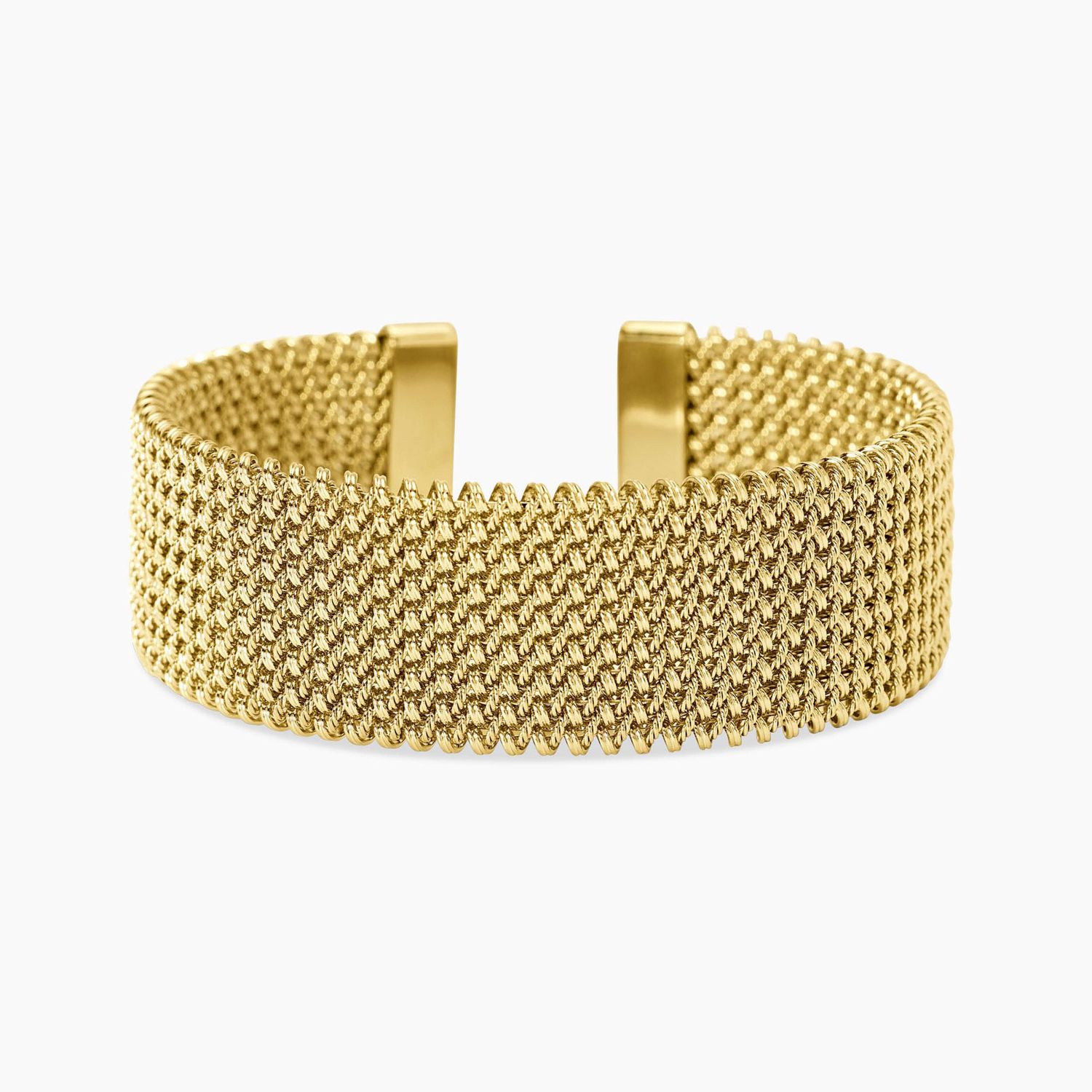 Bracciale cuff dorato con maglia mesh - Style 61 Kidult