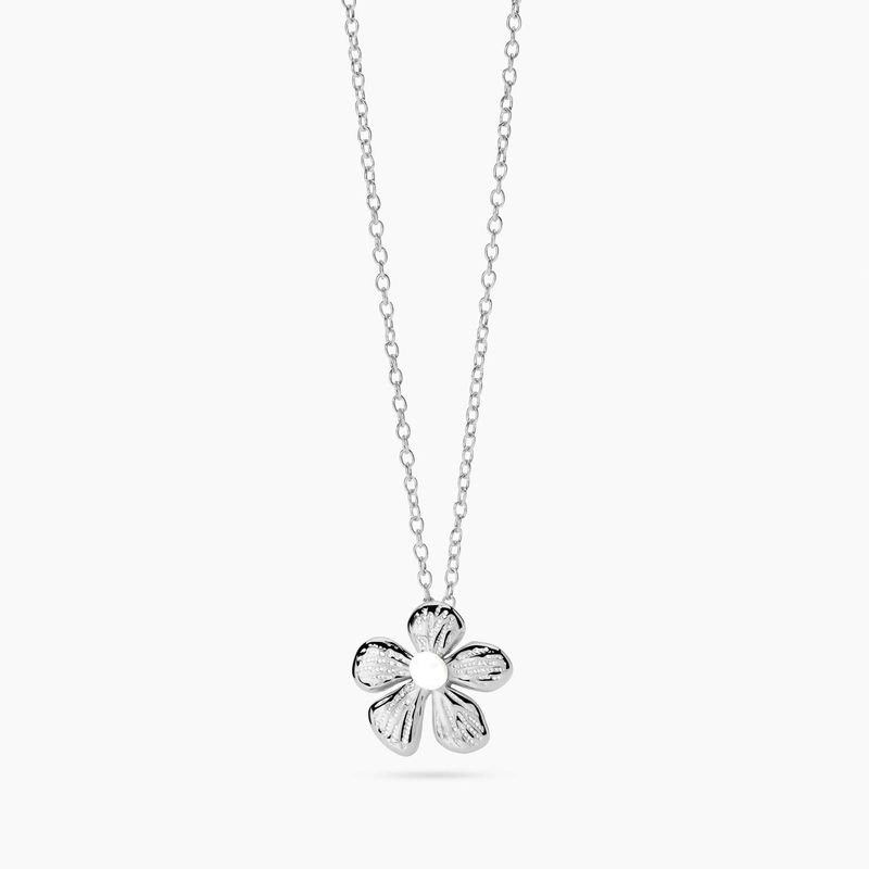 Girocollo con fiore in acciaio martellato - Style 65 Kidult Girocollo con fiore in acciaio martellato - Style 65 Kidult