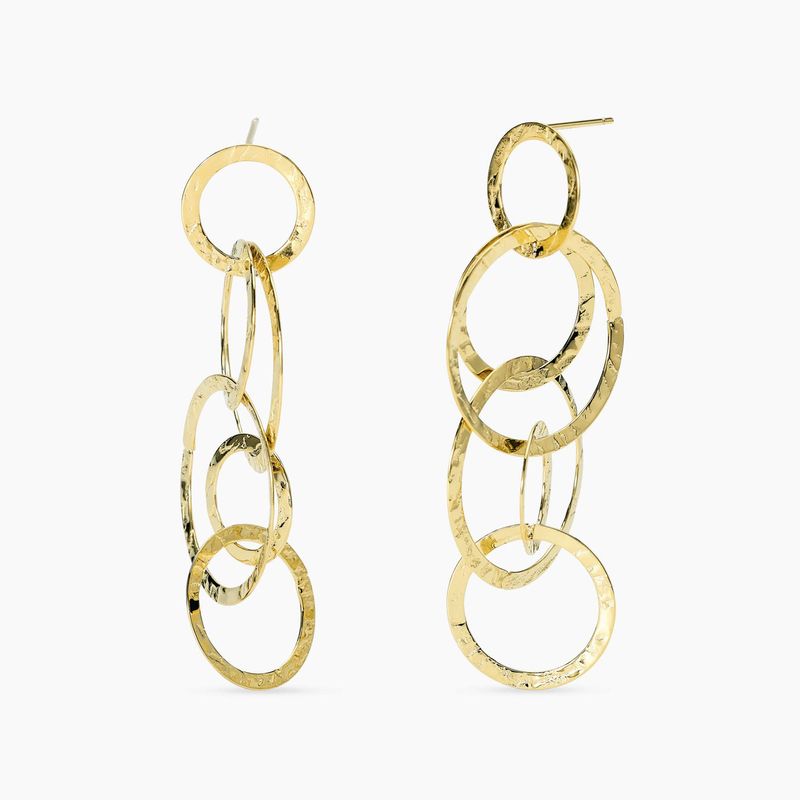 Orecchini pendenti in acciaio dorato martellato - Style 62 Kidult