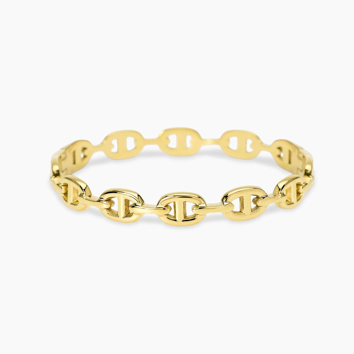 Bracciale bangle dorato con elementi staffa - Style 84 Kidult