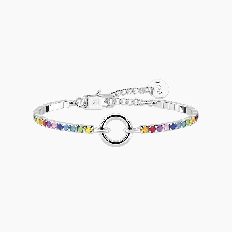 Bracciale tennis componibile con cristalli multicolor - Duetto Kidult