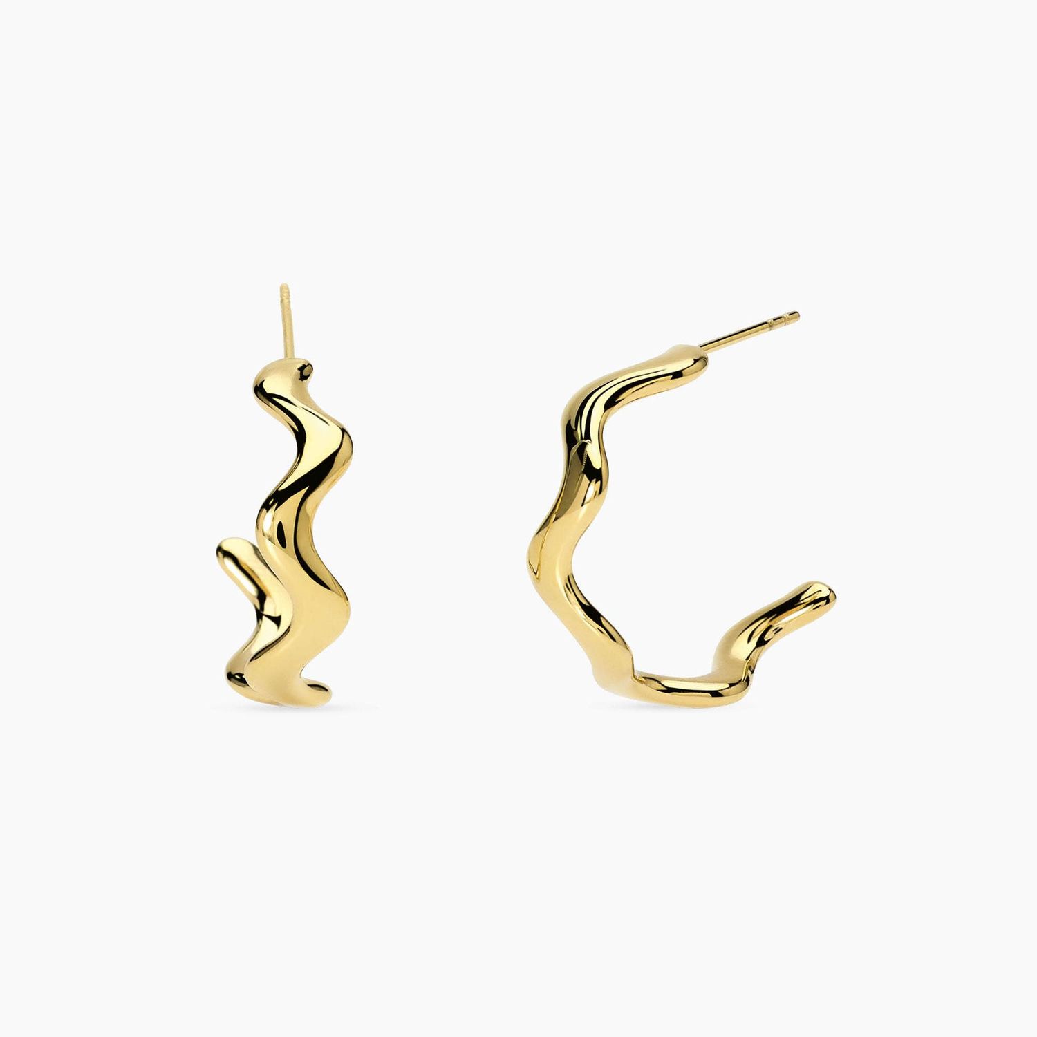 Orecchini dorati a cerchio aperti ondulati - Style 82 Kidult Orecchini dorati a cerchio aperti ondulati - Style 82 Kidult