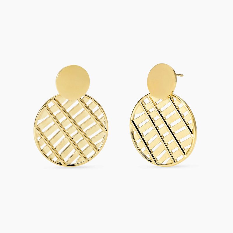 Orecchini dorati tondi con pendente cerchio - Style 74 Kidult