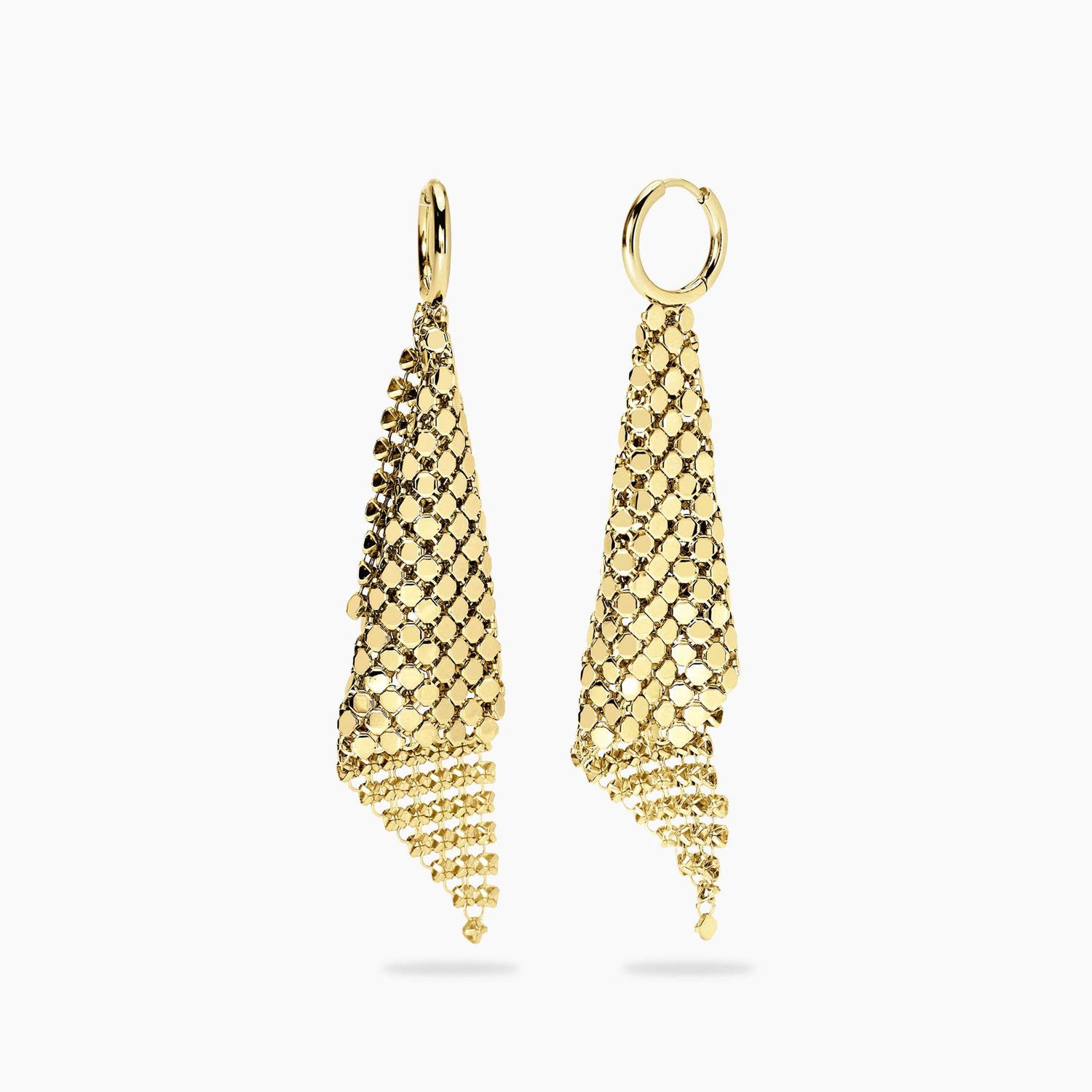 Orecchini pendenti dorati in maglia disco - Style 81 Kidult