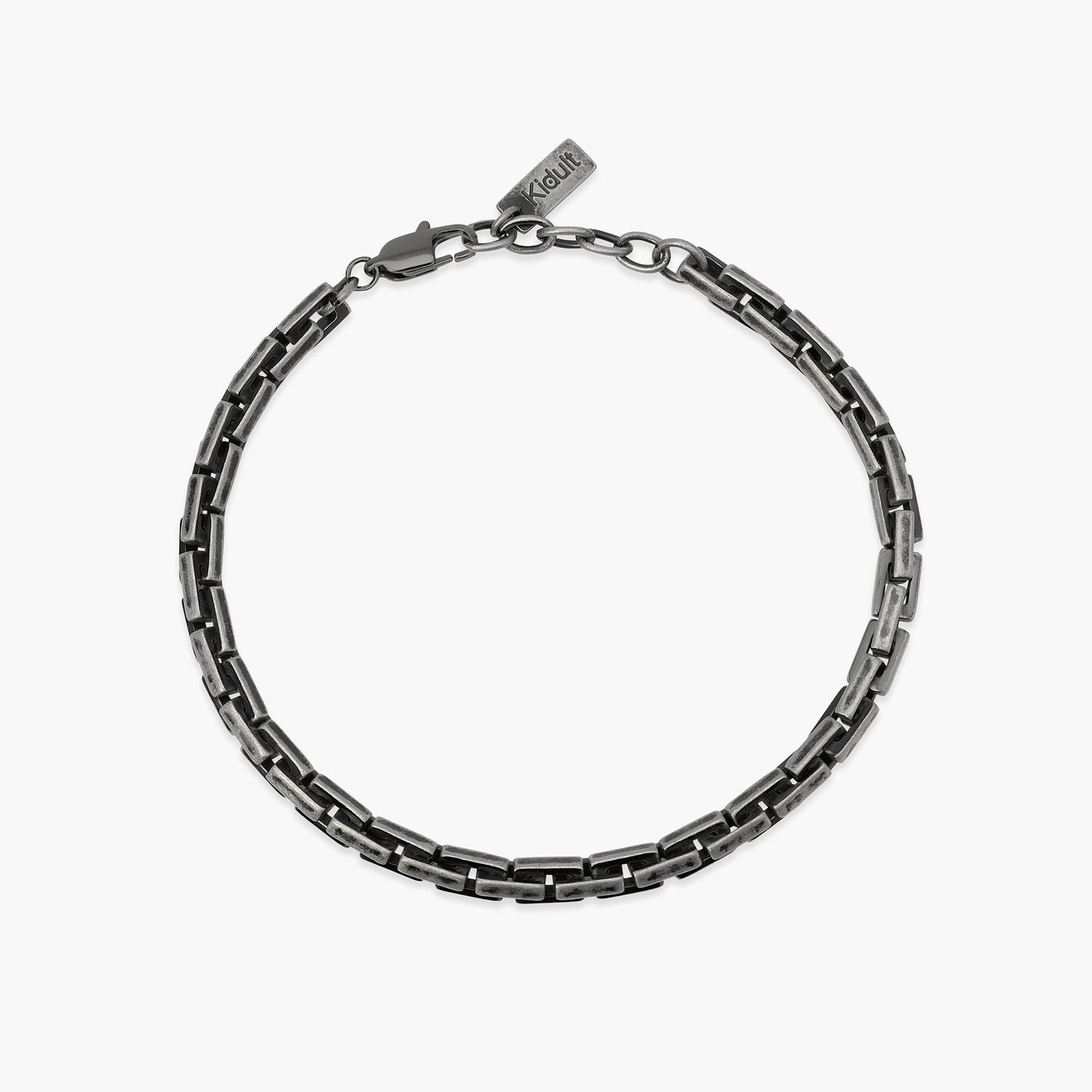 Bracciale nero in acciaio con catena cardano - Style 06 Kidult
