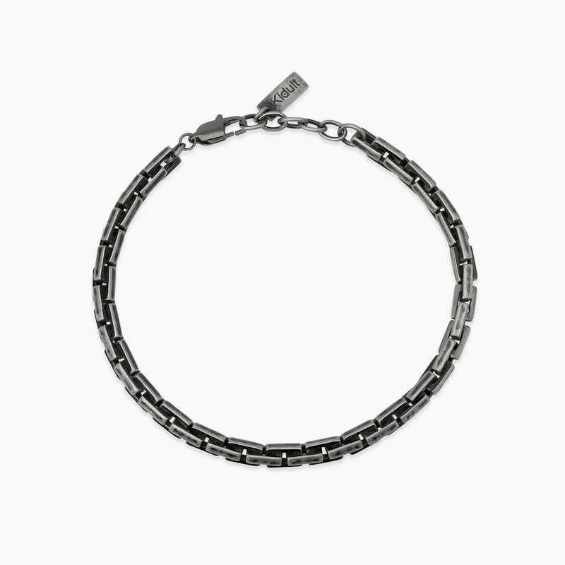 Bracciale nero in acciaio con catena cardano - Style 06 Kidult