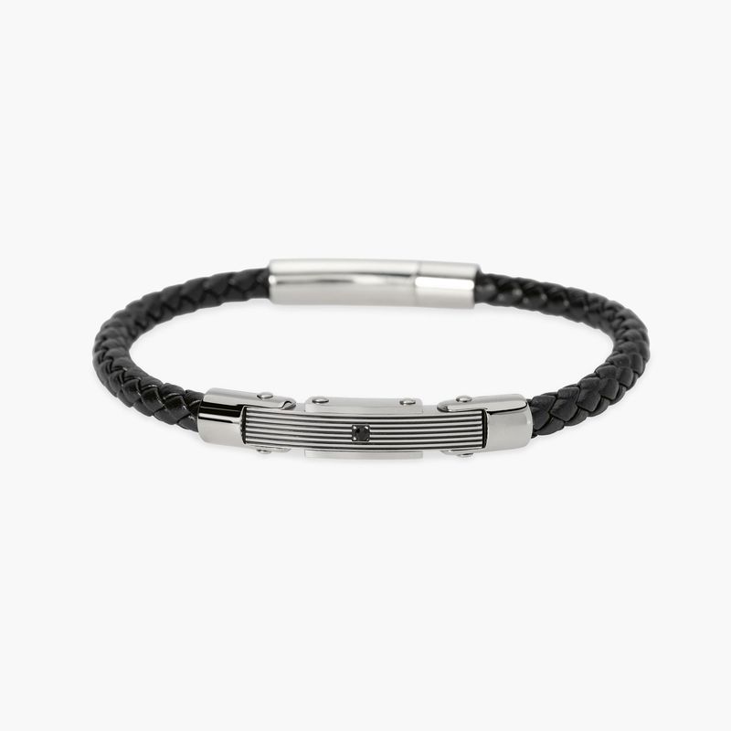 Bracciale con lab leather e piastra centrale - Style 52 Kidult