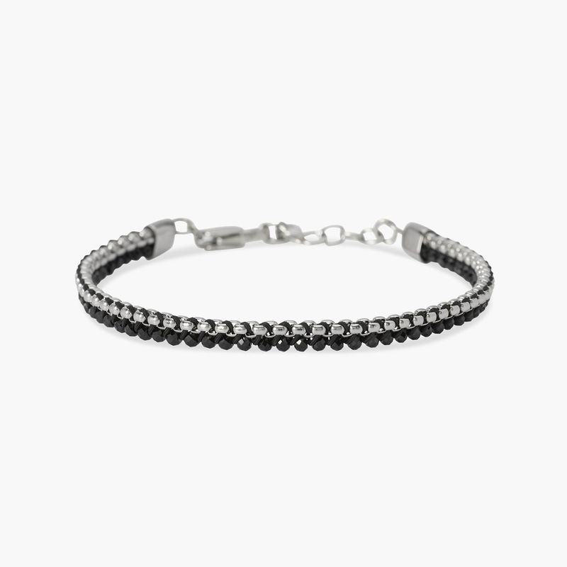 Bracciale in acciaio con nylon e spinello nero - Style 46 Kidult