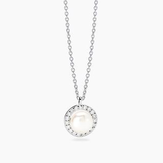 Girocollo con perla coltivata e diamanti lab-grown 0,011 carati  - MABINA My Diamond