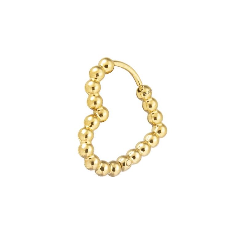 Orecchino cuore 1,8 cm trama con sfere - Marlu'