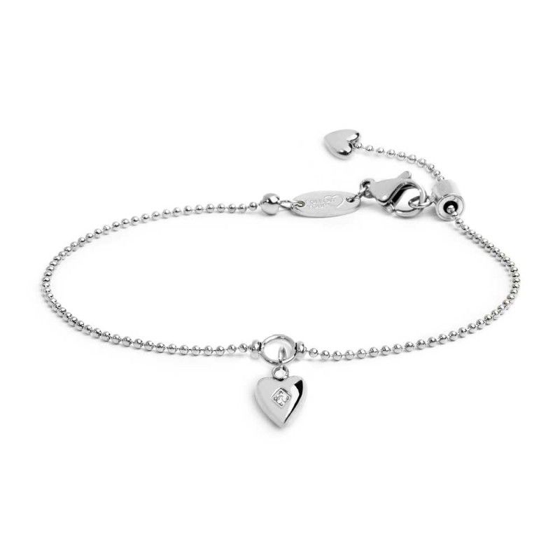 Bracciale catena a sfere con cuore con zircone - Marlu'