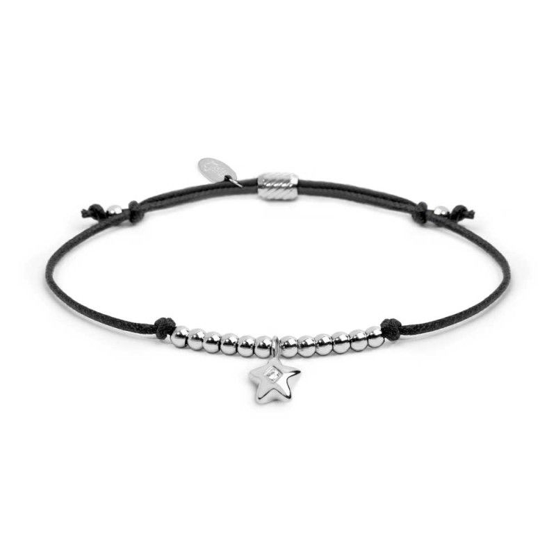 Bracciale cordino con pendente stella con zircone - Marlu'