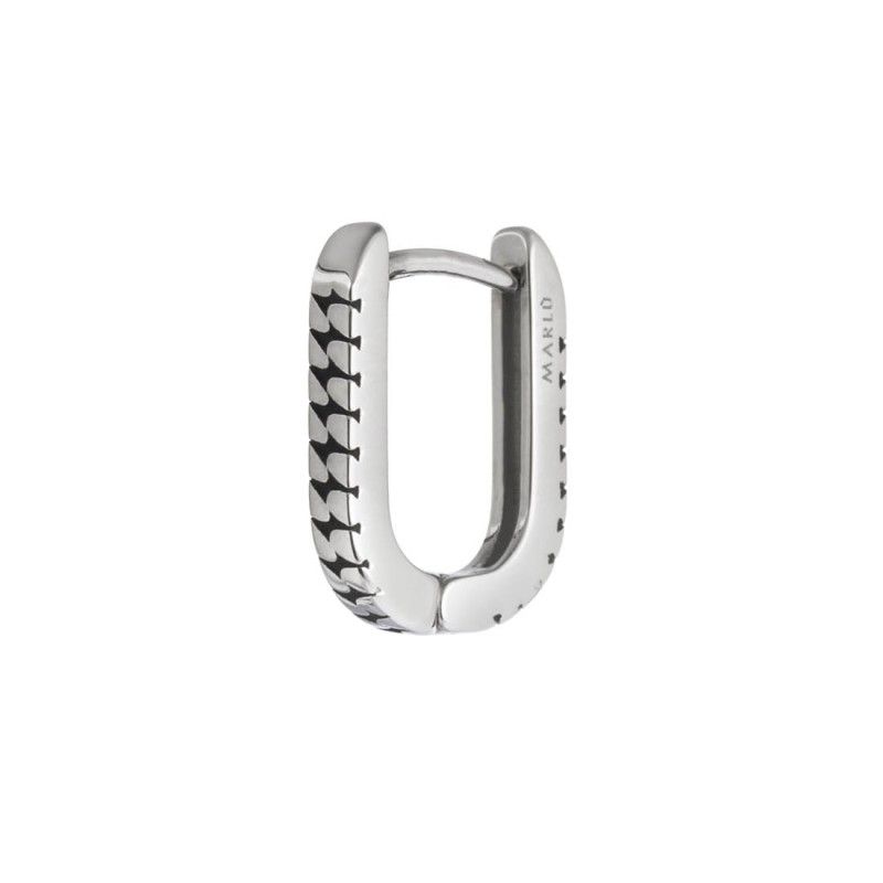 Orecchino ovale 1,7 cm trama con black oil opaco - Marlu'