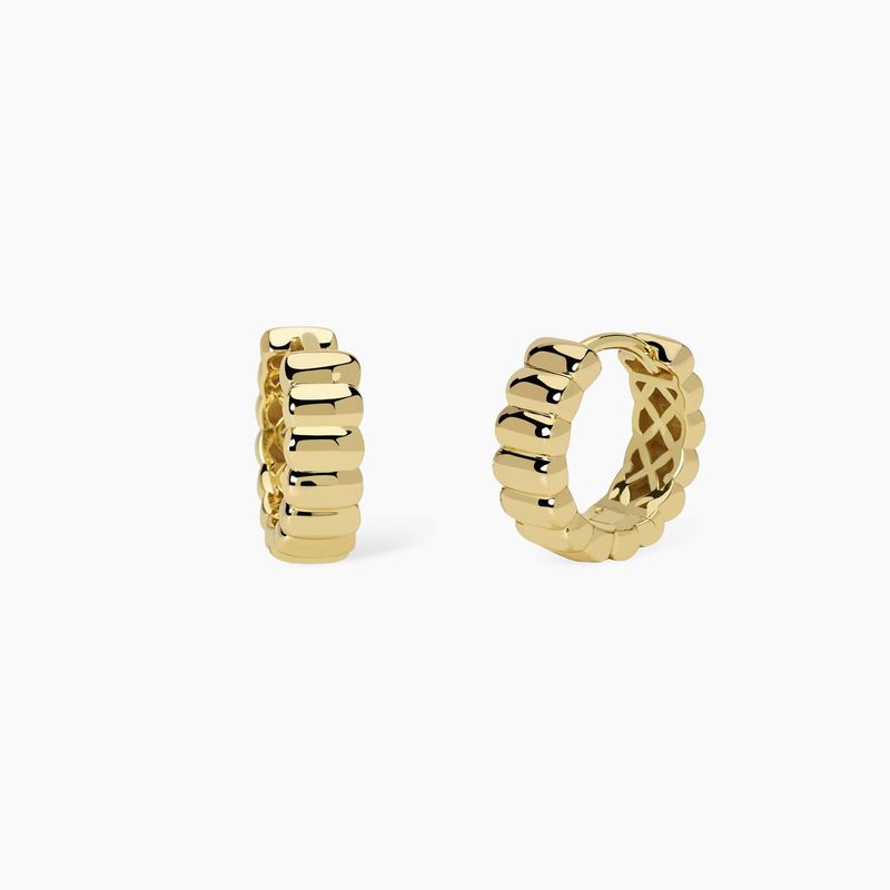 Orecchini a cerchio in argento dorato JANE - Mabina gioielli