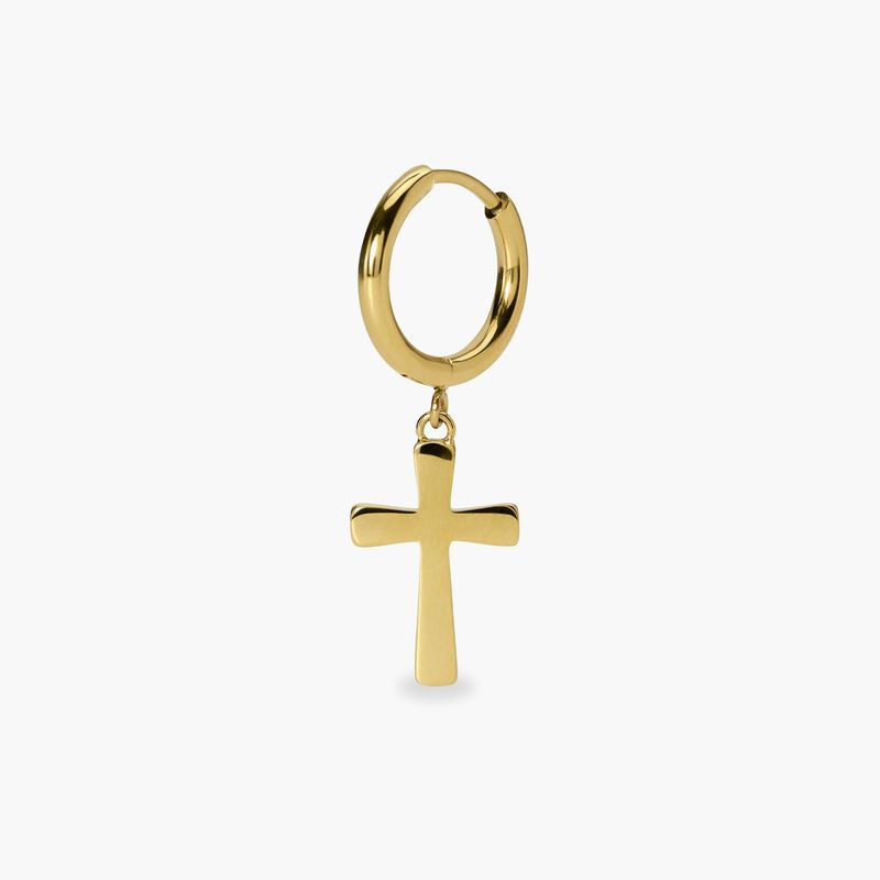 Orecchino in acciaio dorato con croce Style 54 Kidult