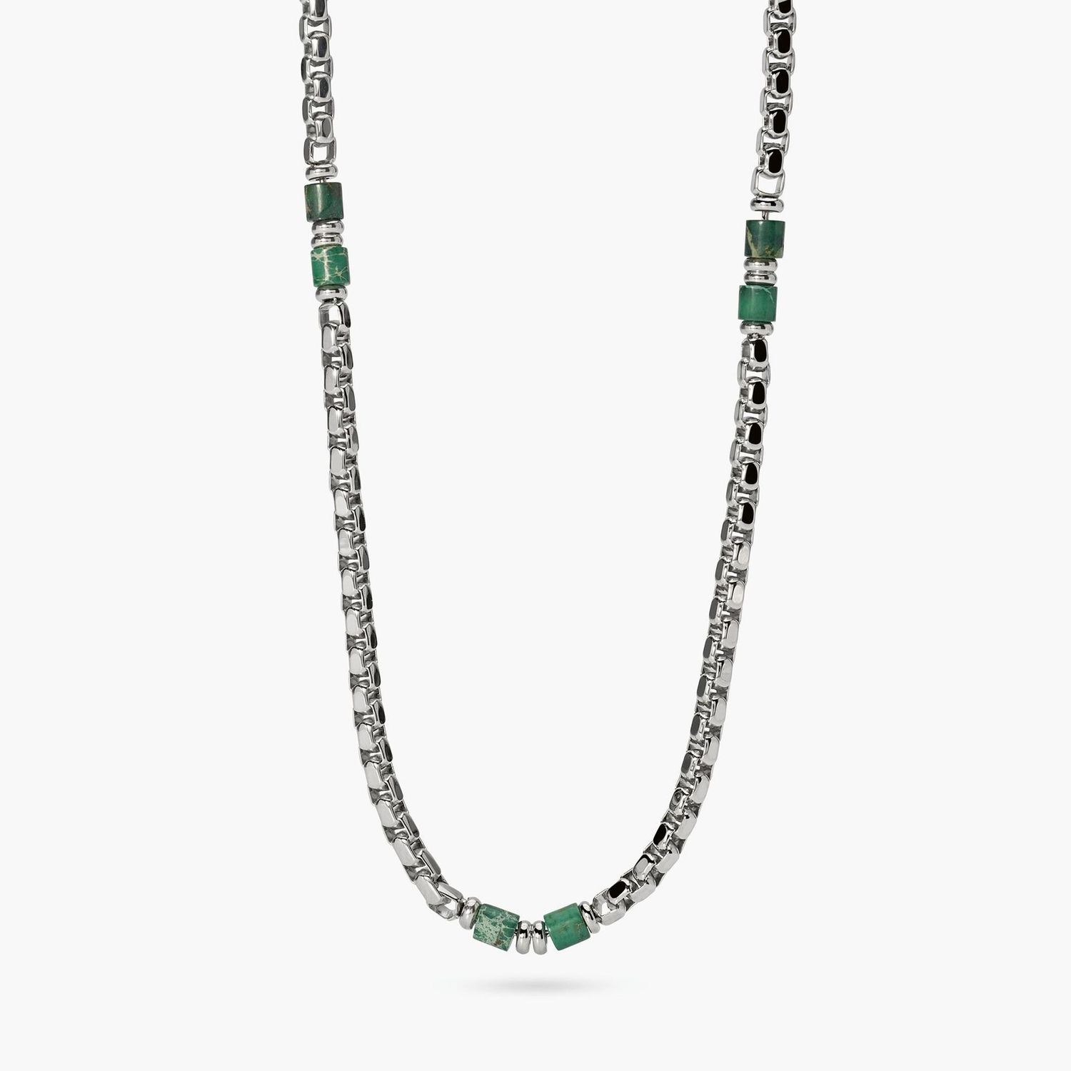 Collana in acciaio e diaspro verde Style 03 Kidult Style