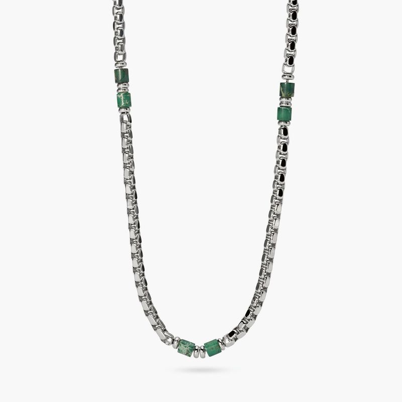 Collana in acciaio e diaspro verde Style 03 Kidult Style