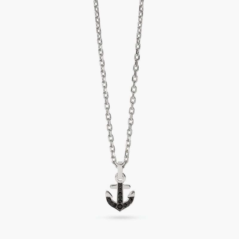 Collana con ciondolo ancora in cristalli neri Style 41 Kidult Style