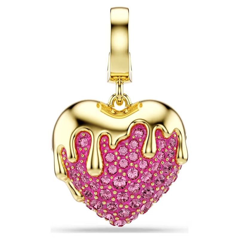 Charm Idyllia Taglio Round, Cuore, Rosa, Placcato color oro Swarovski Charm Idyllia Taglio Round, Cuore, Rosa, Placcato color oro Swarovski