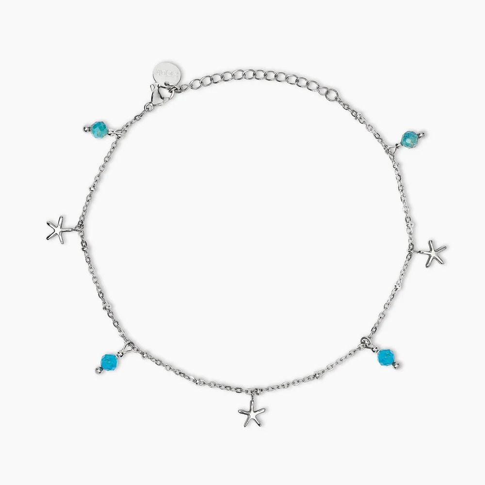 Cavigliera in acciaio e Pvd con catena e charm mare - Kidult Cavigliera in acciaio e Pvd con catena e charm mare - Kidult